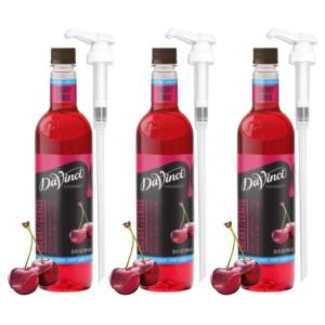 imageDaVinci Gourmet Sugar Free Cherry Syrup 254 Fl Oz Pack of 3  14 Oz Syrup Pumps Pack of 3