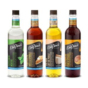 imageDaVinci Gourmet Sugar Free Syrup Holiday Variety Pack  Peppermint Pumpkin Pie Egg Nog Gingerbread 254 Fl Oz Pack of 4