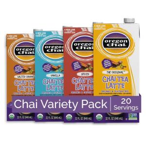 imageOregon Chai Original Chai Concentrate 32 Fl Oz Pack of 1 ampamp DaVinci Gourmet Classic Vanilla Syrup 254 Fl Oz Pack of 1 Vanilla Chai Tea Bundle PackChai Tea Concentrate Sampler Pack